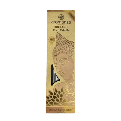 SAHUMERIOS TIBETANOS COCO VAINILLA "DICHA Y SATISFACCION" X8 - AROMANZA