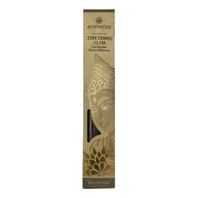 SAHUMERIOS TIBETANOS SLIM GARDENIAS FLORES BLANCAS "BIENESTAR" X10 - AROMANZA