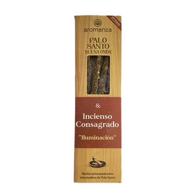 SAHUMERIOS PALO SANTO BUENA ONDA INCIENSO CONSAGRADO "ILUMINACION" X8 - AROMANZA