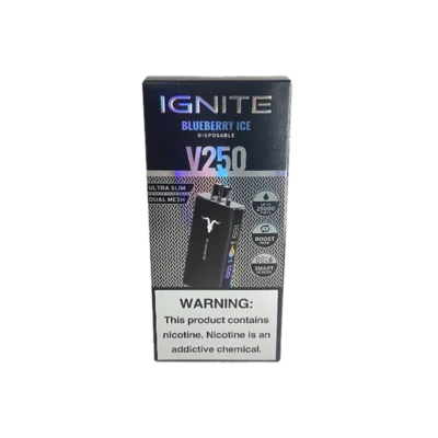 VAPORIZADOR DESCARTABLE IGNITE V250 25000 BLACK BLUEBERRY ICE