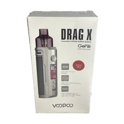 VAPORIZADOR RECARGABLE VOOPOO DRAG X KIT SILVER RED