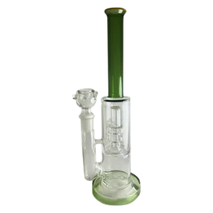 BONG VIDRIO MEDIANO VERDE CON PICO NARANJA