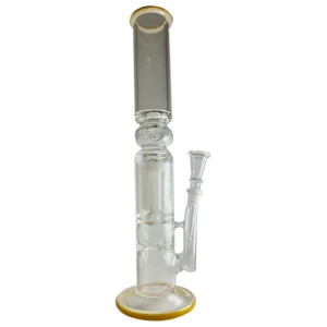 BONG GLASS BASE Y PICO AMARILLO 39CM