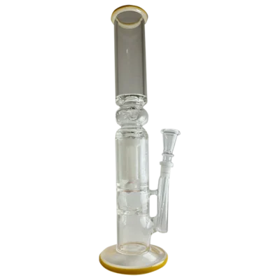 BONG GLASS BASE Y PICO AMARILLO 39CM