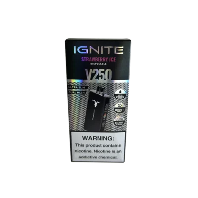VAPER DESCARTABLE IGNITE V250 25000 BLACK STRAWBERRY ICE