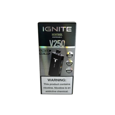 VAPER DESCARTABLE IGNITE V250 25000 BLACK MENTHOL
