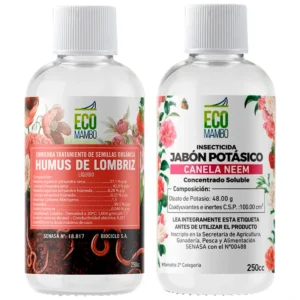 COMBO HUMUS DE LOMBRIZ LIQUIDO 250CC + JABON POTASICO 250CC - ECOMAMBO