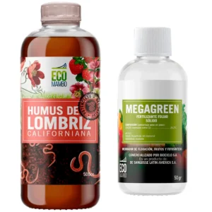 COMBO HUMUS DE LOMBRIZ LIQUIDO 500CC + MEGAGREEN POLVO 50G - ECOMAMBO