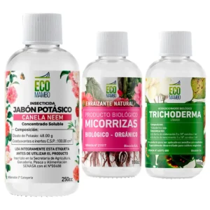 COMBO JABON POTASICO 250CC + MICORRIZAS 100CC + TRICHODERMAS 100CC - ECOMAMBO