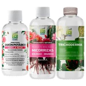 COMBO JABON POTASICO 250CC + MICORRIZAS 500CC + TRICHODERMAS 500CC - ECOMAMBO